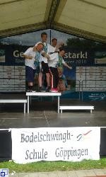 Gewinner:innen auf der Bühne